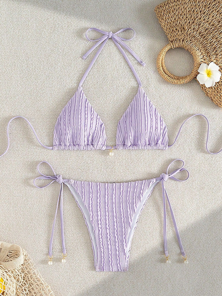 Damen Triangel-Bikini mit strukturierter Textur Echo Archiv