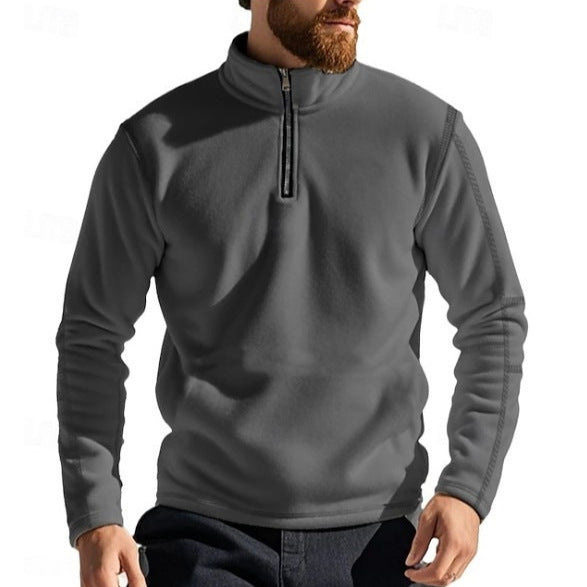 Herren Fleece Pullover mit hohem Kragen und durchgehendem Reißverschluss Echoarchiv