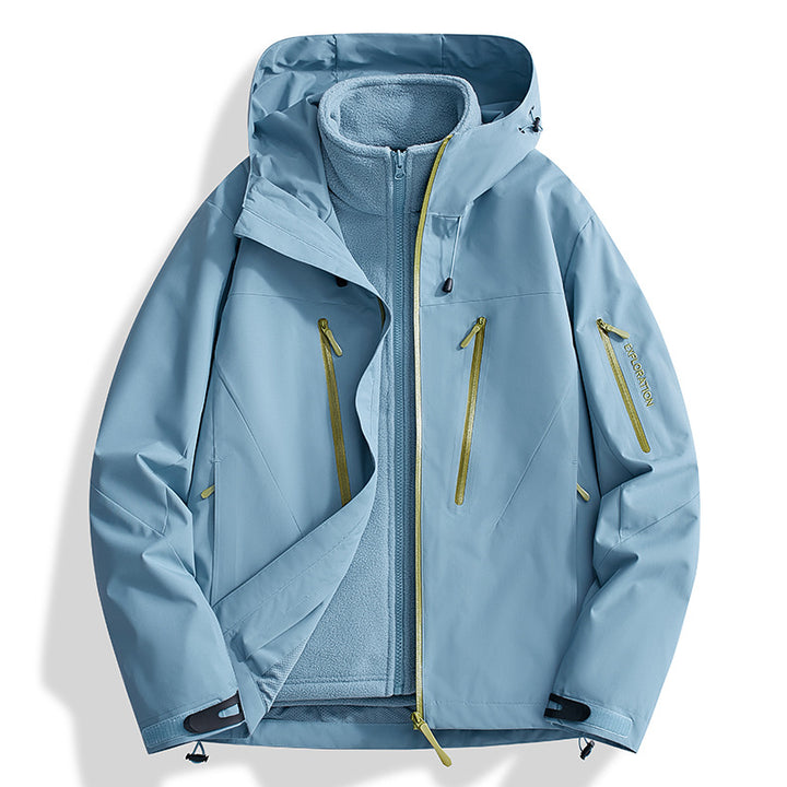 Herren Zwei-in-Eins Softshell-Outdoorjacke mit abnehmbarer Fleece-Innenjacke und wasserdichten Reißverschlüssen Echo Archiv