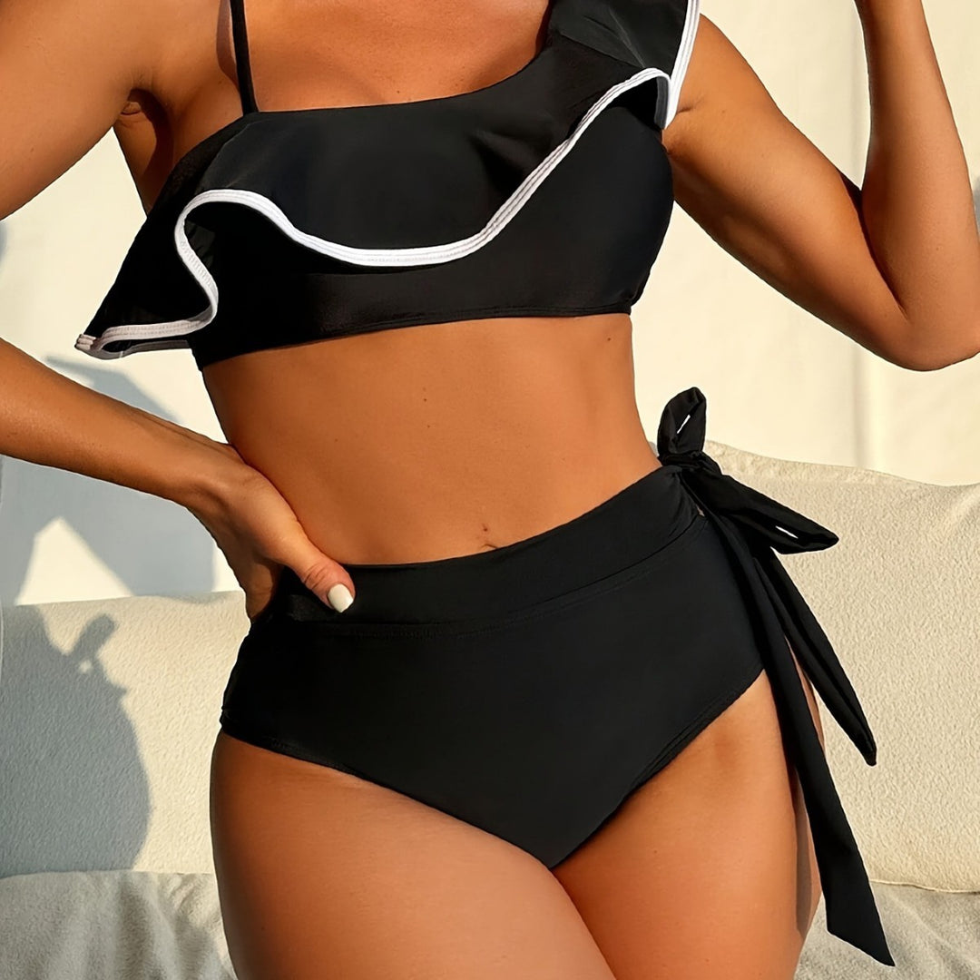 Damen Bikini-Set mit asymmetrischem Oberteil und elegantem U-Bund Echo Archiv