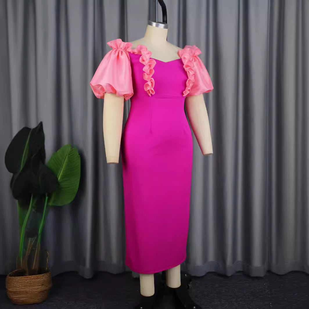 Damen Langkleid mit voluminösen Rüschensäumen Echo Archiv