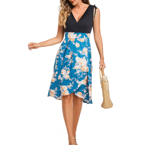 Damen Wickelkleid mit floralem Design und tiefem V-Ausschnitt Echo Archiv