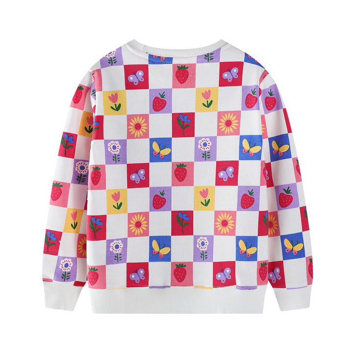 Mädchen Sweatshirt mit buntem Blumen- und Fruchtmuster Echo Archiv