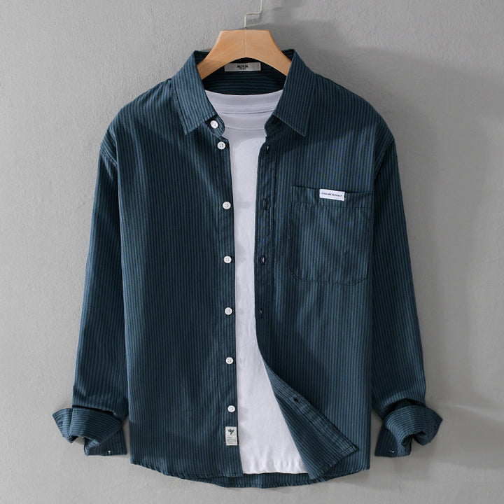Herren Feines Cordhemd im Overshirt‑Stil mit Brusttasche, Relaxed Fit und feiner Wellenstruktur Echoarchiv
