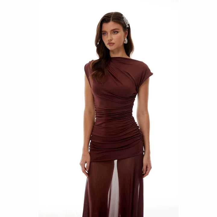 Damen Elegantes Wickelkleid mit Rüschendetails Echo Archiv
