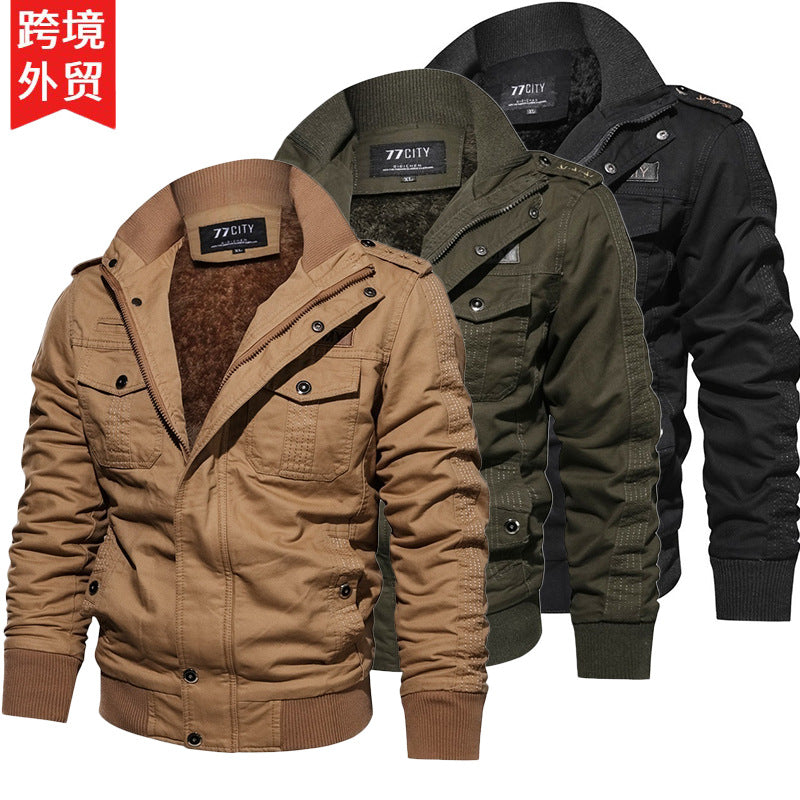 Herren nan militärisch inspiriertes Bomber-Fieldjacke mit Epauletten, verdecktem Reißverschluss und Klappbrusttaschen Echo Archiv