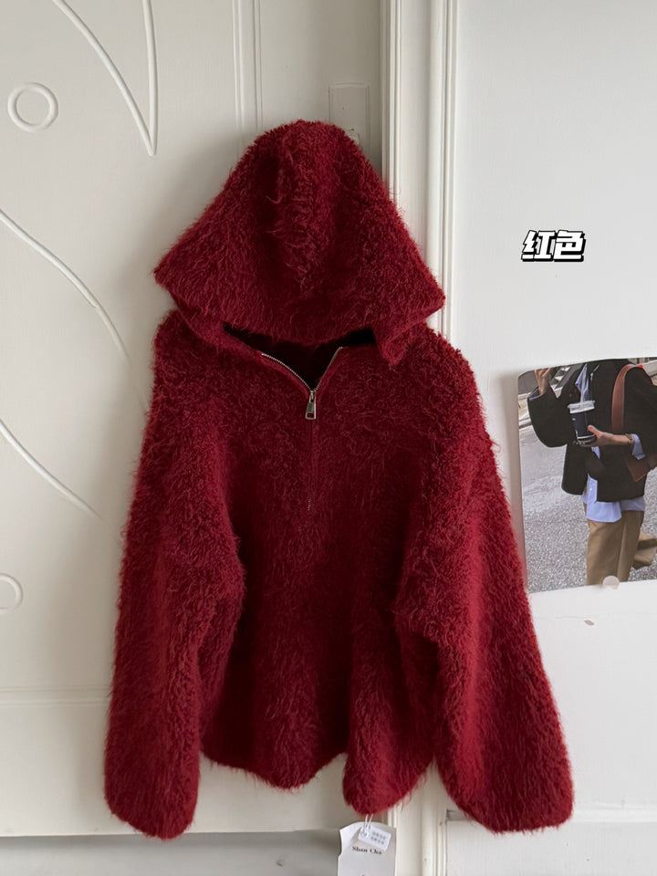 Damen Flauschiger Kapuzenpullover Echo Archiv