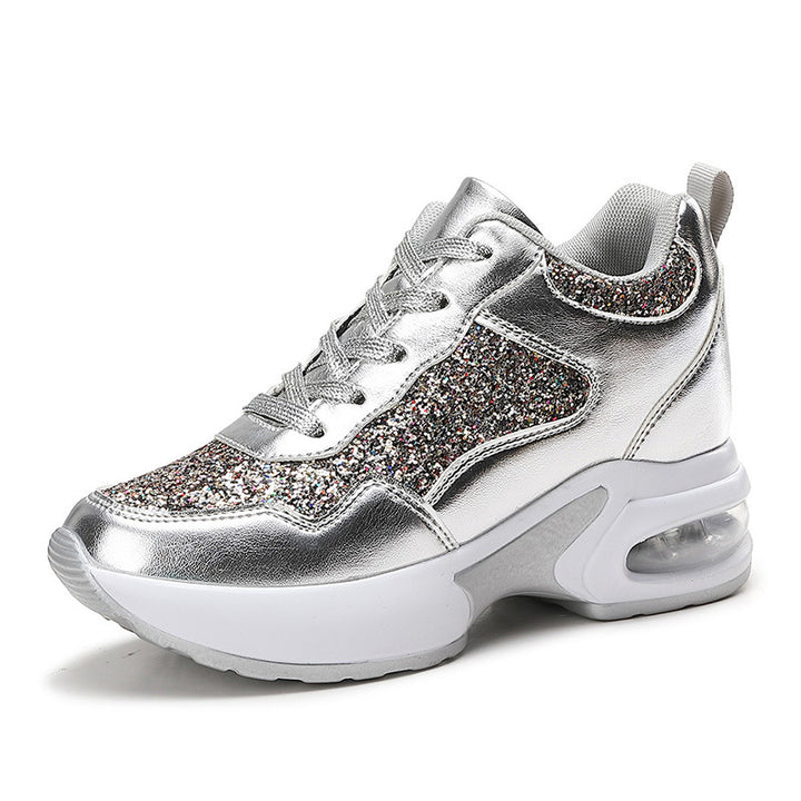 Damen nan modische Plateau-Sneaker mit Glitzerbesatz und sichtbarem Luftpolster Echo Archiv