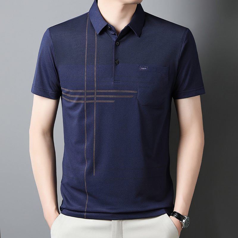 Herren Poloshirt mit atmungsaktiven Eigenschaften und modernem Grafikdesign Echoarchiv