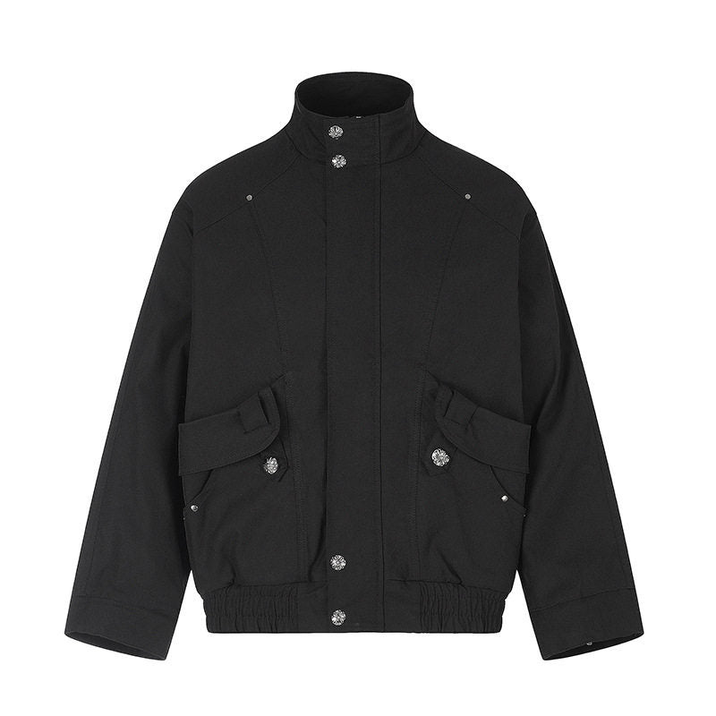 Damen Leichte Oversize-Fieldjacke mit Stehkragen, Druckknopfleiste und aufgesetzten Klappentaschen Echoarchiv