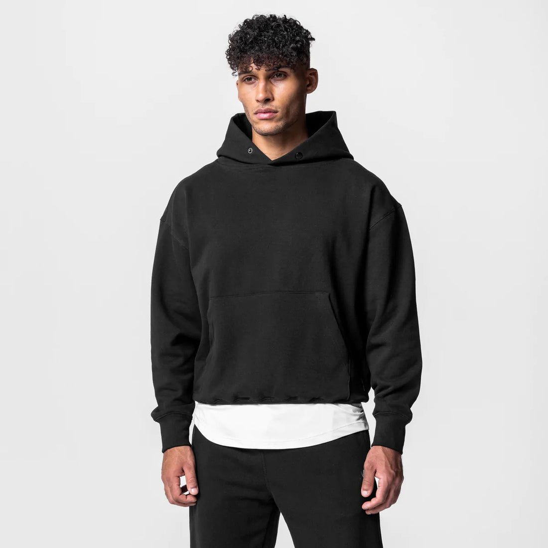 Herren gemütlicher Kapuzenpullover mit Taschen – Cavarno