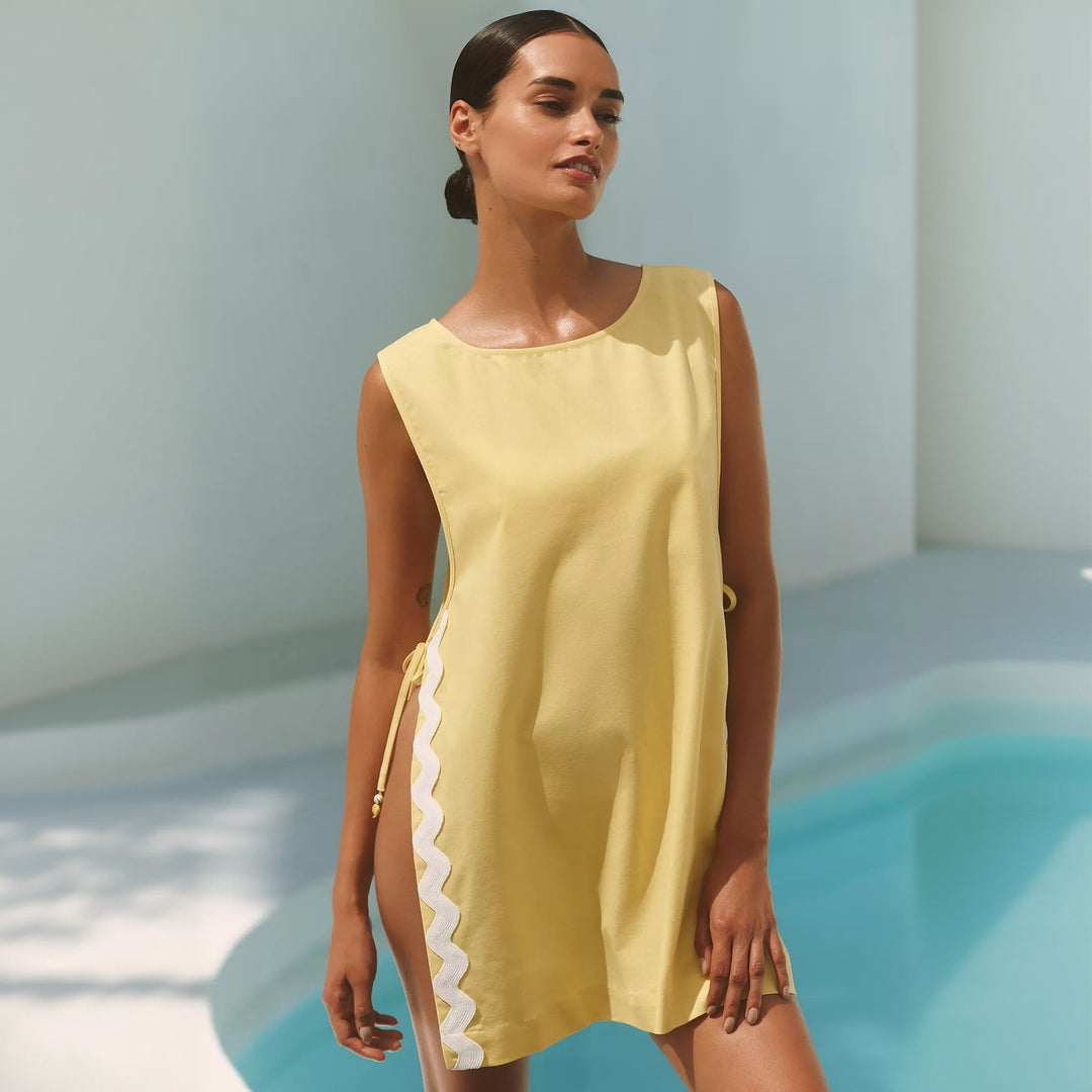 Damen lässiges Sommerkleid mit seitlichen Bindebändern Echo Archiv