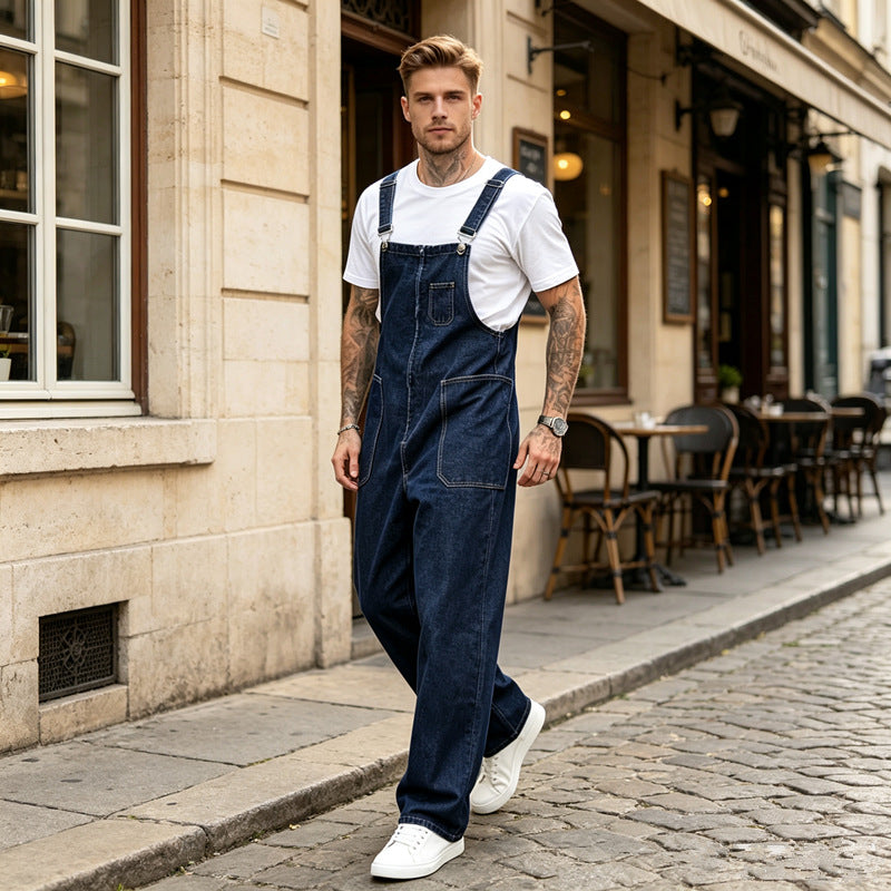 Herren Modische Denim-Latzhose Echoarchiv