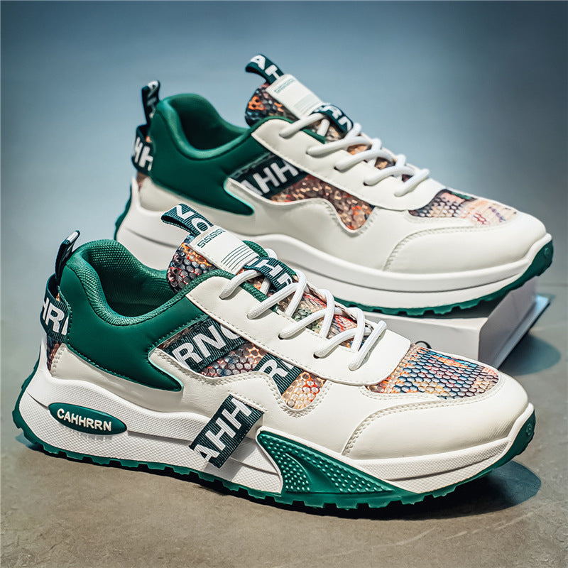 Unisex Plateau-Chunky-Sneaker mit Reptilprägung, gepolstertem Schaft und stoßdämpfender EVA-Zwischensohle – Norré