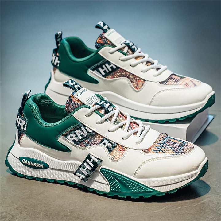 Unisex Plateau-Chunky-Sneaker mit Reptilprägung, gepolstertem Schaft und stoßdämpfender EVA-Zwischensohle – Norré