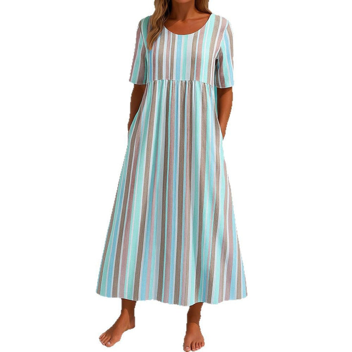 Damen lässiges Maxikleid mit hellen Streifen Echo Archiv