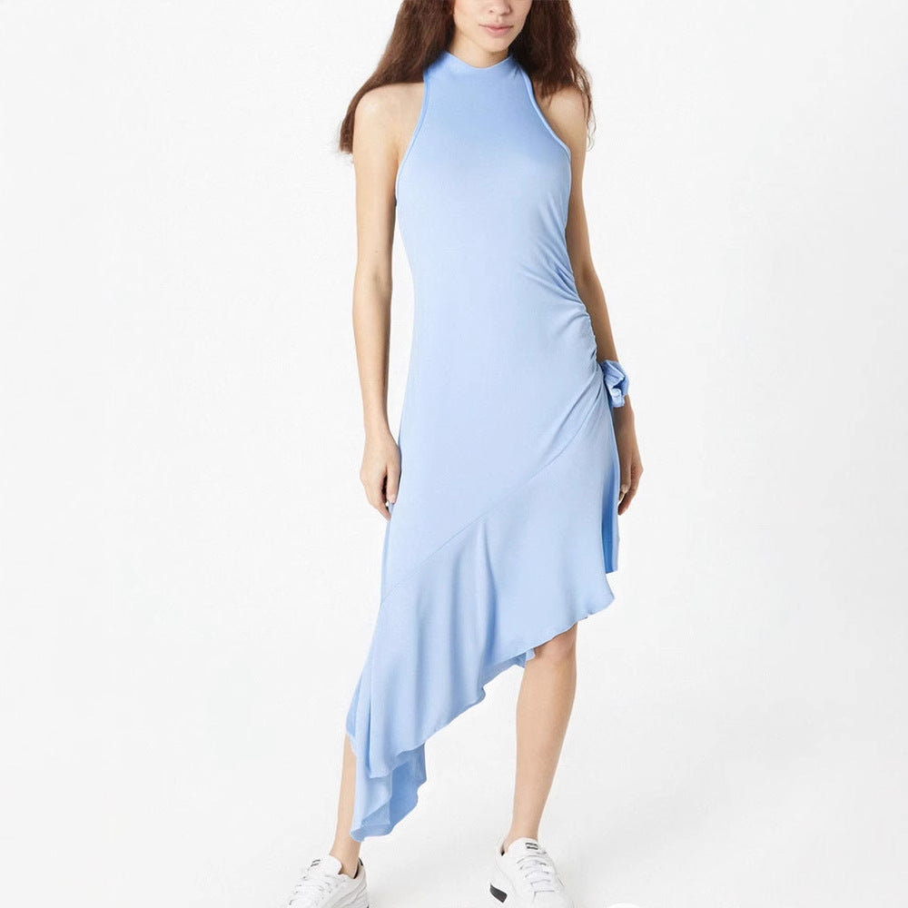 Damen asymmetrisches Wickelkleid mit zarten Rüschendetails Echo Archiv