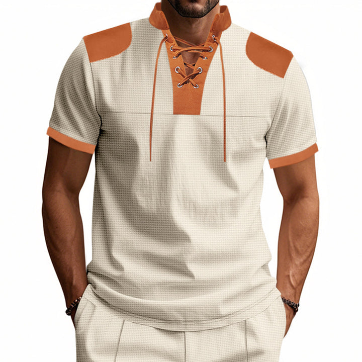 Herren Freizeit-T-Shirt mit innovativem Kragen und sportlichem Design Echoarchiv