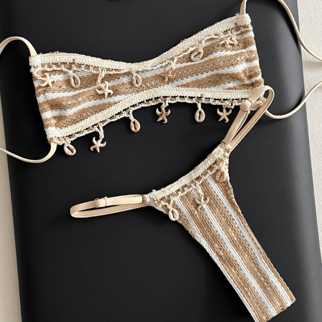 Damen Bandeau-Bikini mit einzigartigen Verzierungen Echo Archiv