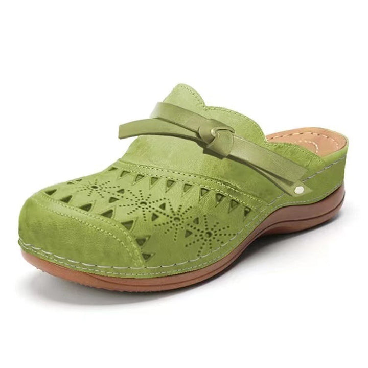 Damen Komfortable Clogs mit Filigranem Durchbruchdesign und Elegantem Riemen Echoarchiv