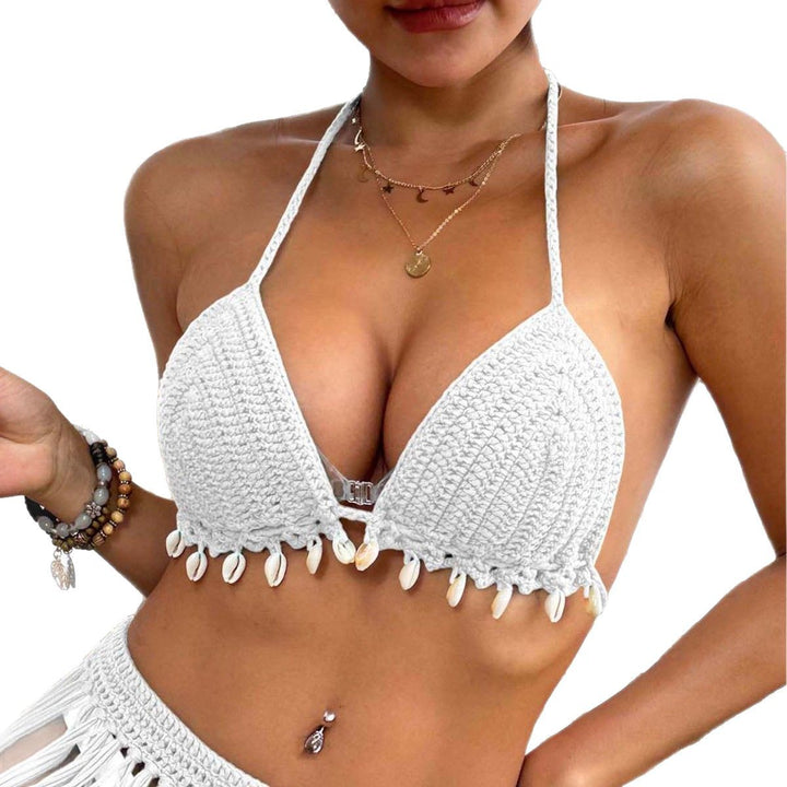 Damen gehäkelter Bikini-Oberteil mit Muschelverzierungen Echo Archiv