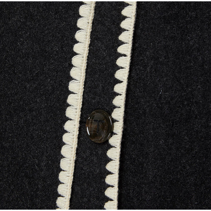 Damen Elegante und komfortable Wolle-Mantel Echo Archiv