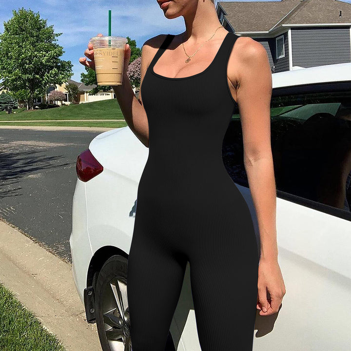 Damen Figurbetonter Jumpsuit mit Rippenstruktur Echo Archiv