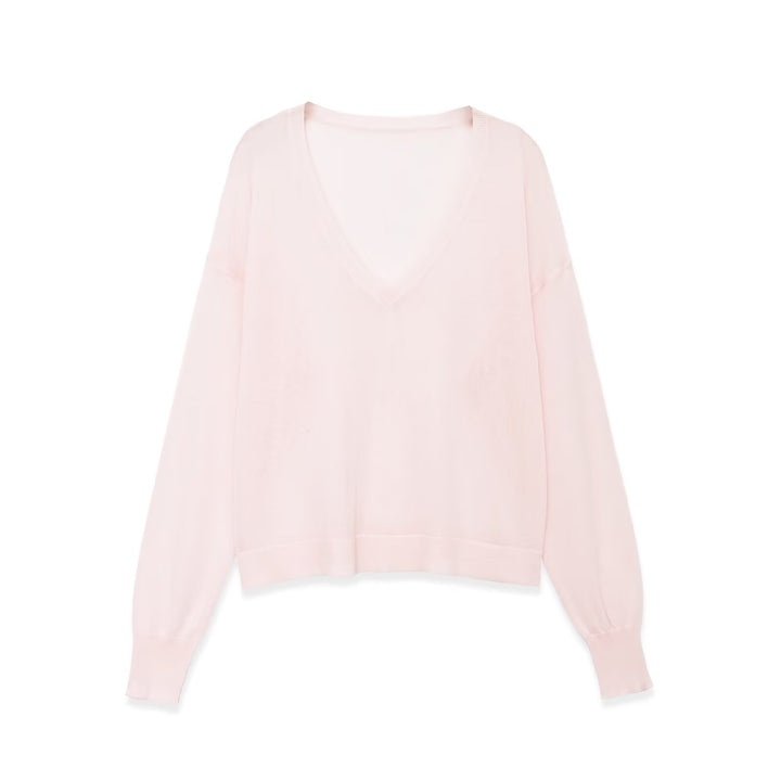 Damen Oversize V-Ausschnitt Feinstrickpullover mit überschnittenen Schultern Echo Archiv