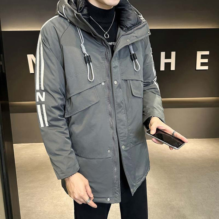 Herren modische Winterjacke mit praktischen Taschen und hohem Kragen Echoarchiv