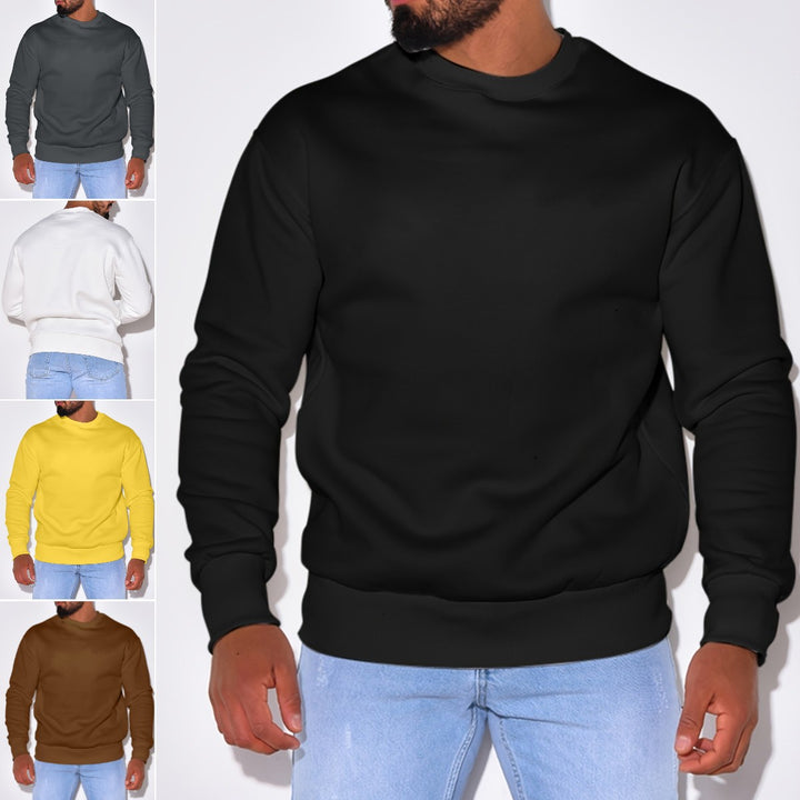 Herren Lässiges Rundhals-Sweatshirt mit Rippbündchen Echoarchiv