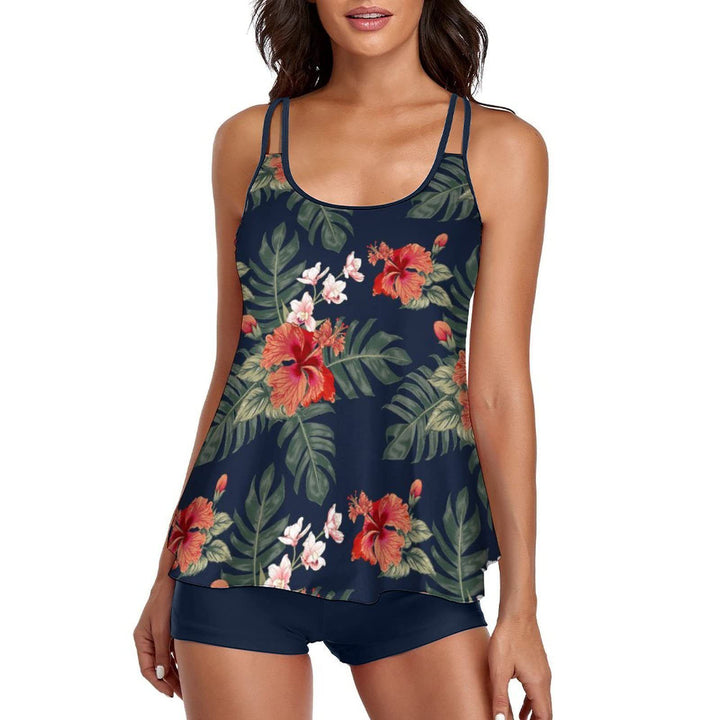 Damen Sport Tankini mit floralem Musterdruck und bequemen Shorts Echo Archiv