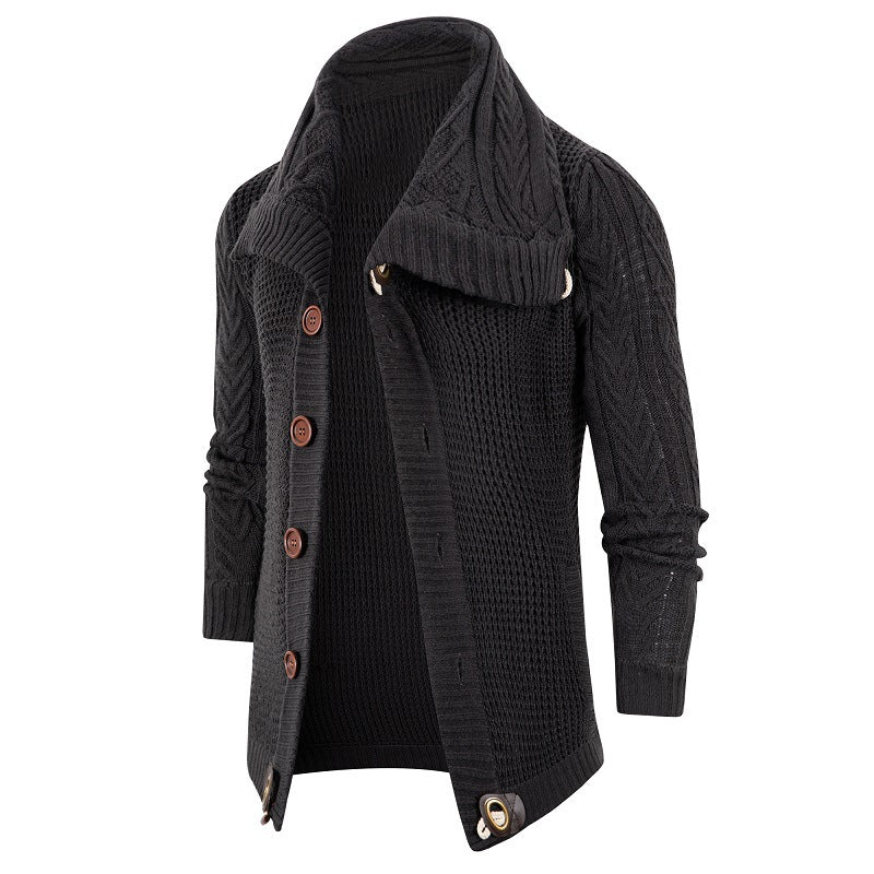 Herren Grobstrick Strickjacke mit umschlagbarem Halsausschnitt Echoarchiv