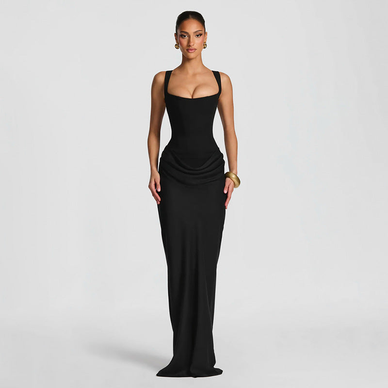 Damen figurbetontes Maxi-Kleid mit elegantem Drapierungsdesign Echo Archiv