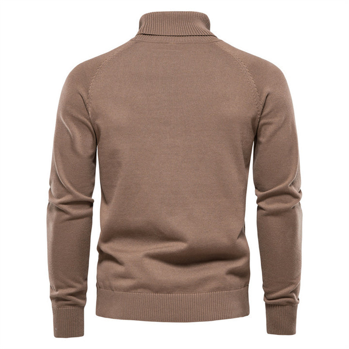 Herren Strickpullover mit modischem Stehkragen und strukturiertem Design Echoarchiv