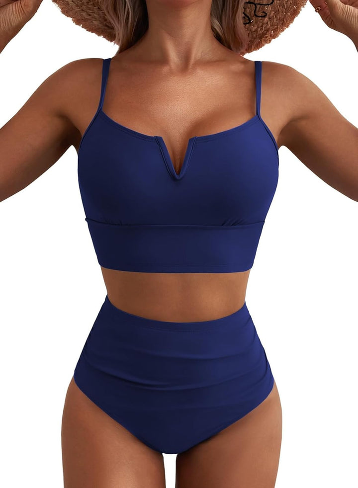 Damen Hochtailliertes Bikini-Set mit modernem V-Ausschnitt und angenehmer Passform Echo Archiv