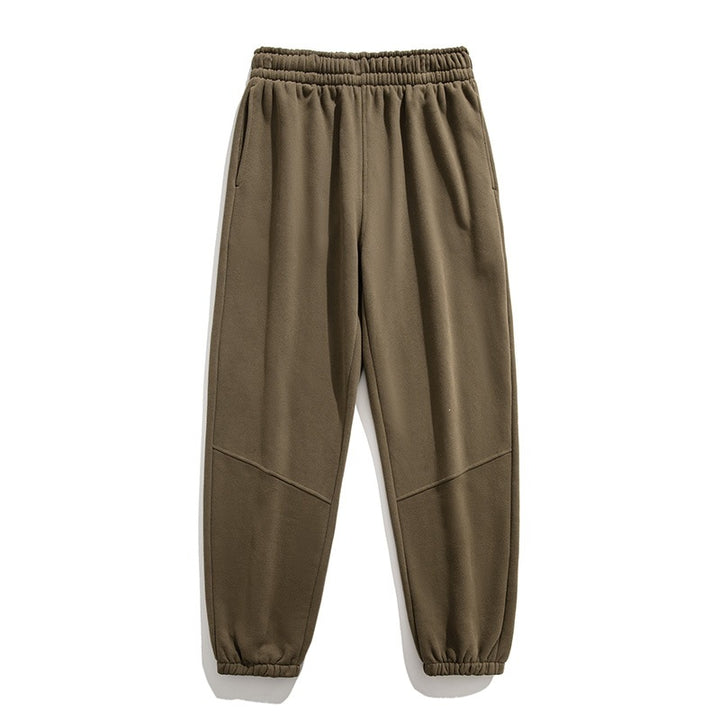 Herren Fleece-Jogginghose mit tapered Schnitt, elastischem Kordelbund & Knie-Paneelen Echoarchiv