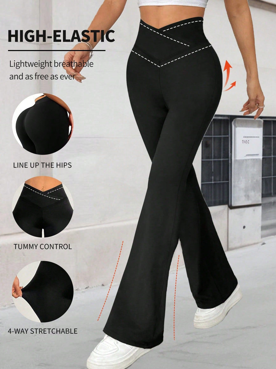 Damen Hochgeschnittene Yoga-Leggings mit Bauchkontrolle und 4-Wege-Stretch Echo Archiv