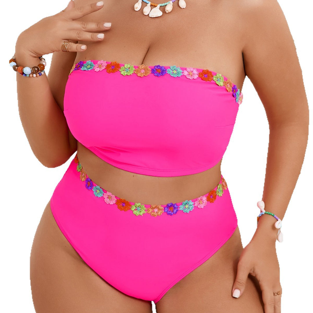 Damen Hochtailliertes Bikini-Set mit floralen Akzenten Echo Archiv