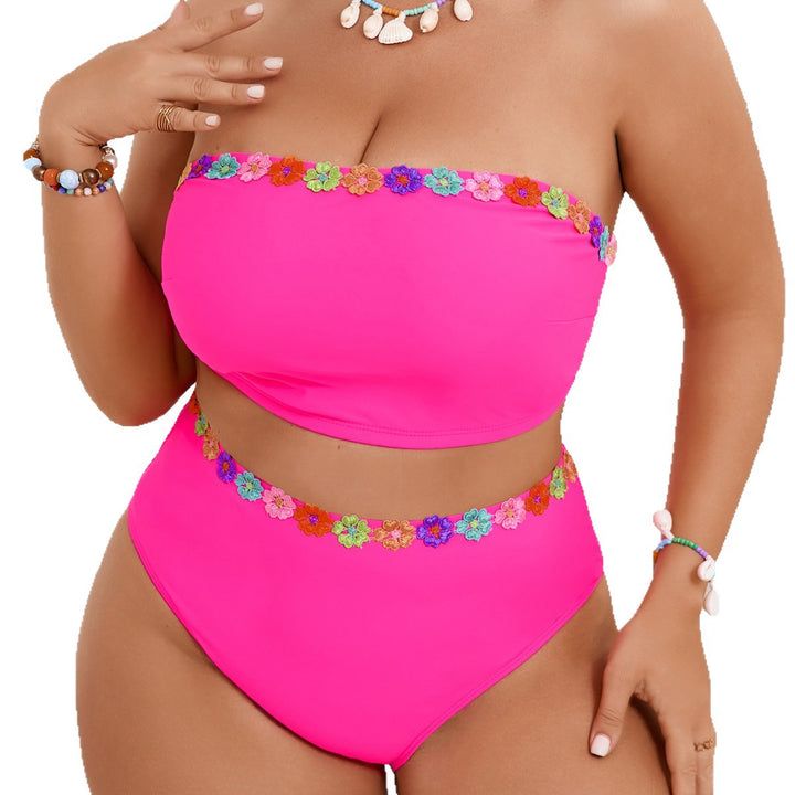 Damen Hochtailliertes Bikini-Set mit floralen Akzenten Echo Archiv