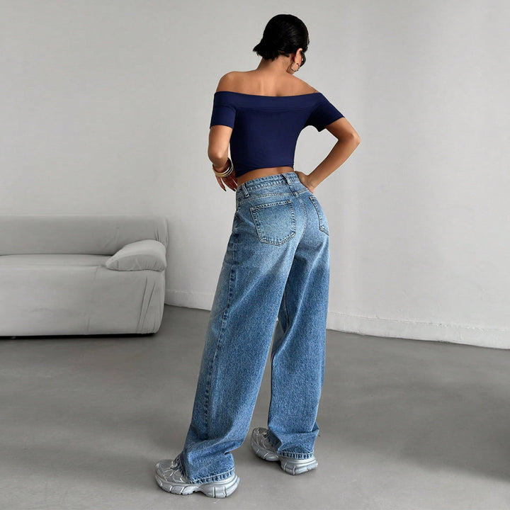 Damen High-Waist Weite-Jeans mit Paperbag-Bund Echo Archiv