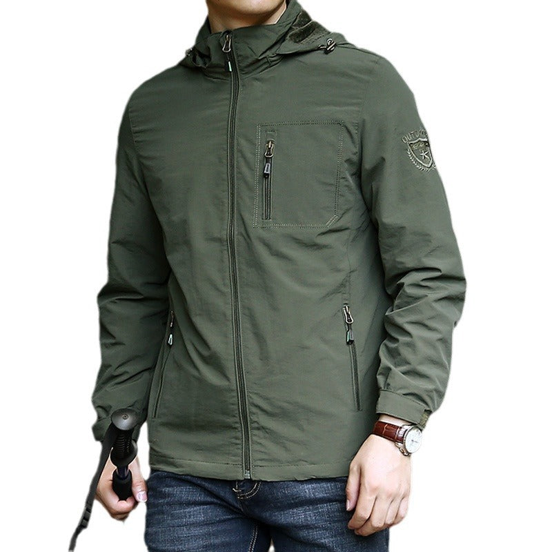 Herren Winddichte Softshell-Thermojacke mit Fleece-Innenfutter und Kapuze Echo Archiv