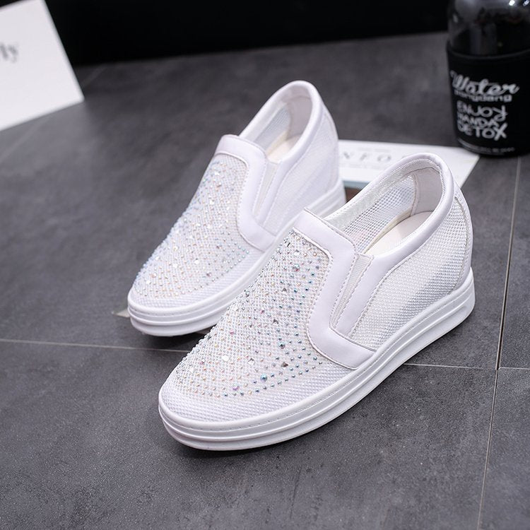 Damen Keil-Sneaker mit Glitzersteinen und atmungsaktivem Mesh Echo Archiv