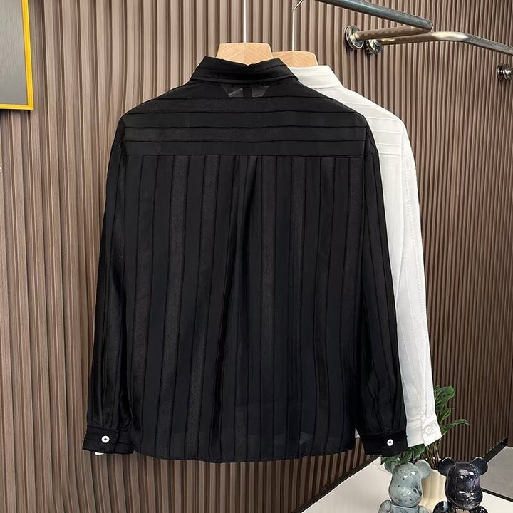 Damen Elegant Gestreiftes Langarmhemd Echo Archiv