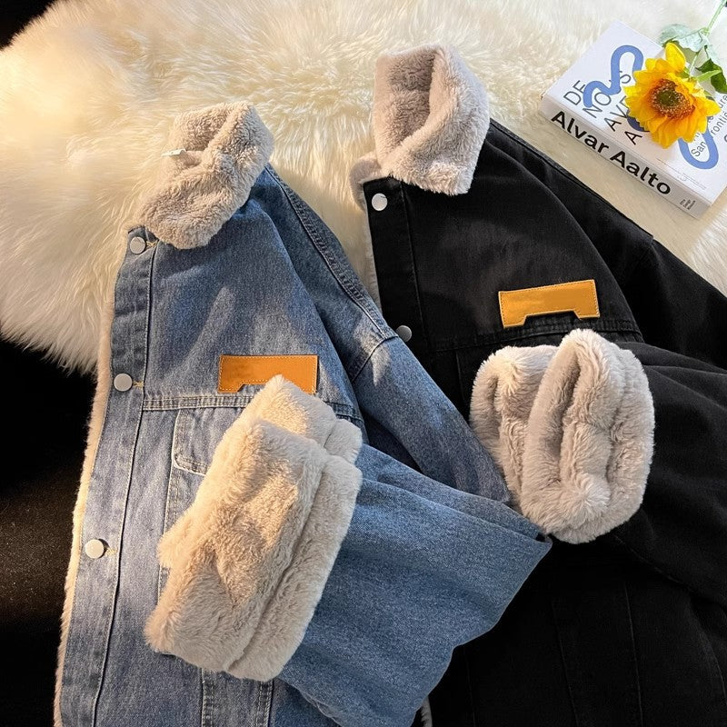 Damen Weiche Fleece-gefütterte Denimjacke Echoarchiv