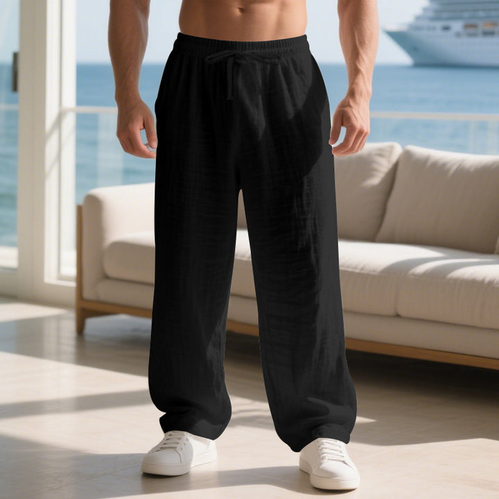 Herren luftige Strandhose mit verstellbarem Kordelzug und seitlichen Taschen Echoarchiv