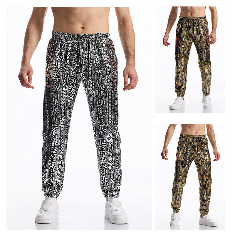 Herren Glamouröse Pailletten-Jogginghose Echoarchiv