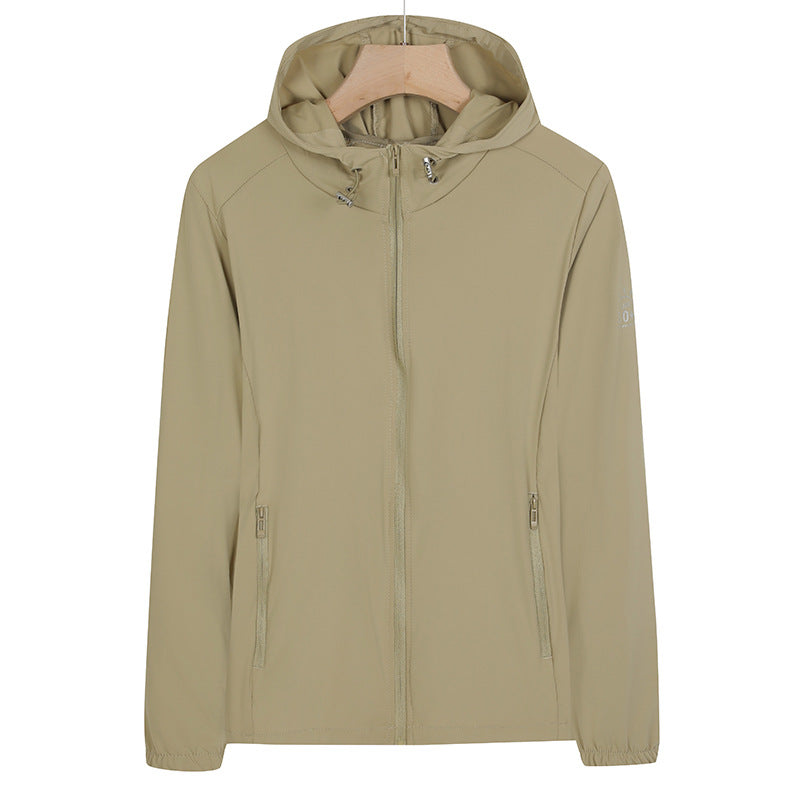Unisex Leichte wind- und wasserabweisende Kapuzen‑Übergangsjacke mit durchgehendem Reißverschluss, Reißverschlusstaschen & elastischen Bündchen Echoarchiv
