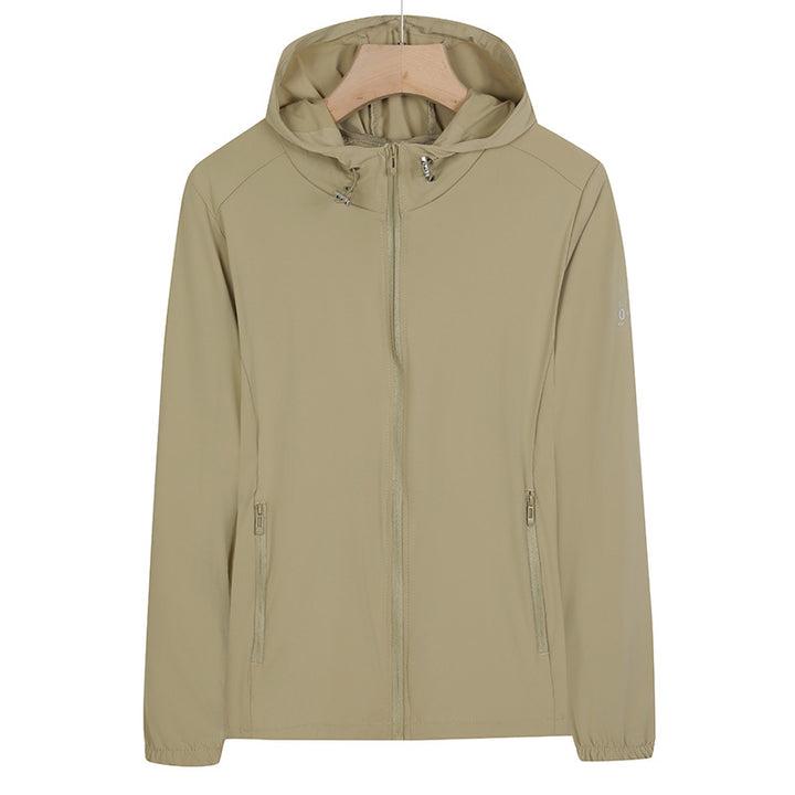 Unisex Leichte wind- und wasserabweisende Kapuzen‑Übergangsjacke mit durchgehendem Reißverschluss, Reißverschlusstaschen & elastischen Bündchen Echoarchiv