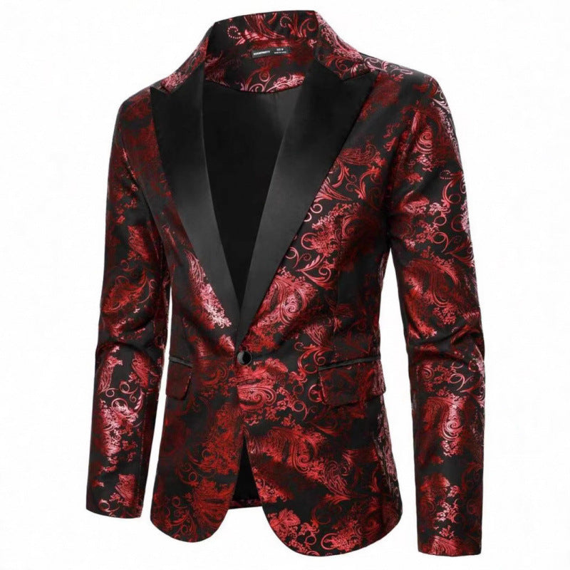 Herren Elegant bedruckter Smoking-Blazer Echoarchiv