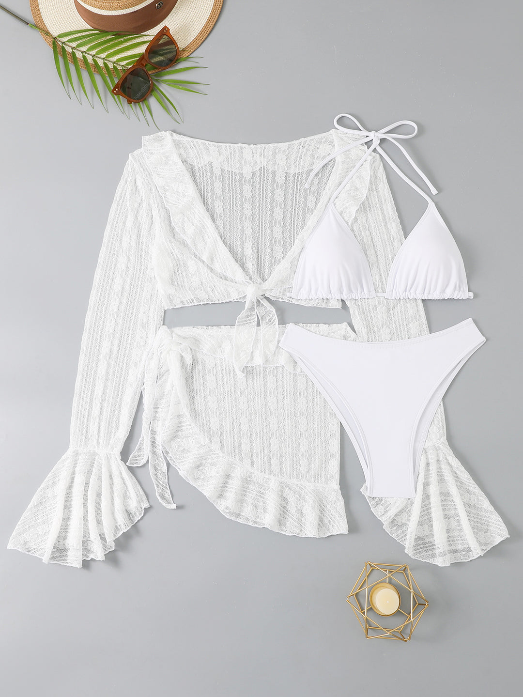 Damen Bikini-Set mit schickem Wickeloberteil und dekorativem Rock Echo Archiv